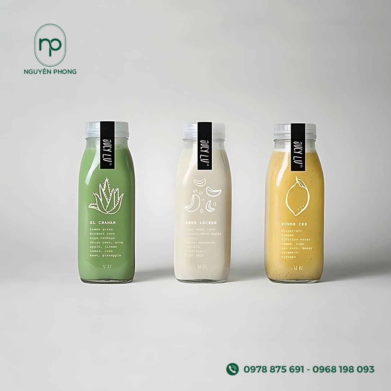 Mẫu tem dán nước ép - sinh tố